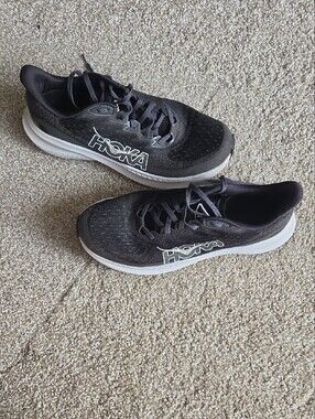 Hoka  One Black and White Performance Running Shoes